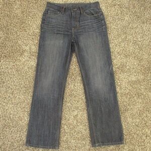 Ecko Unlimited Jeans Men's 34x32 Dark‎ Wash Straight Leg Raw & Uncut Denim